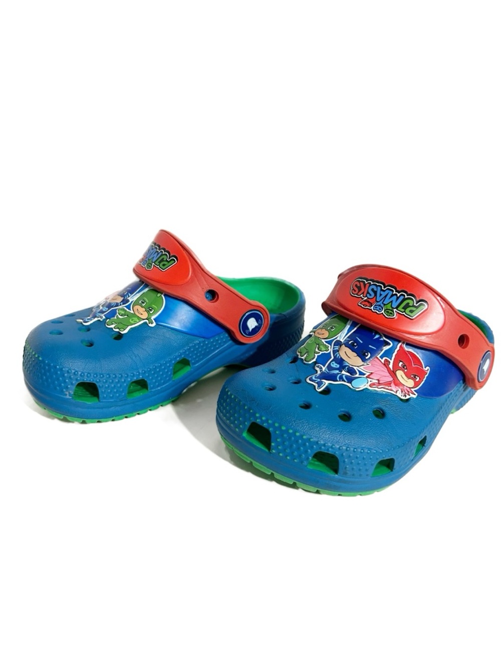 CROCS Kids PJ Masks Character Blue Clogs with Red Strap Slip On Size C8